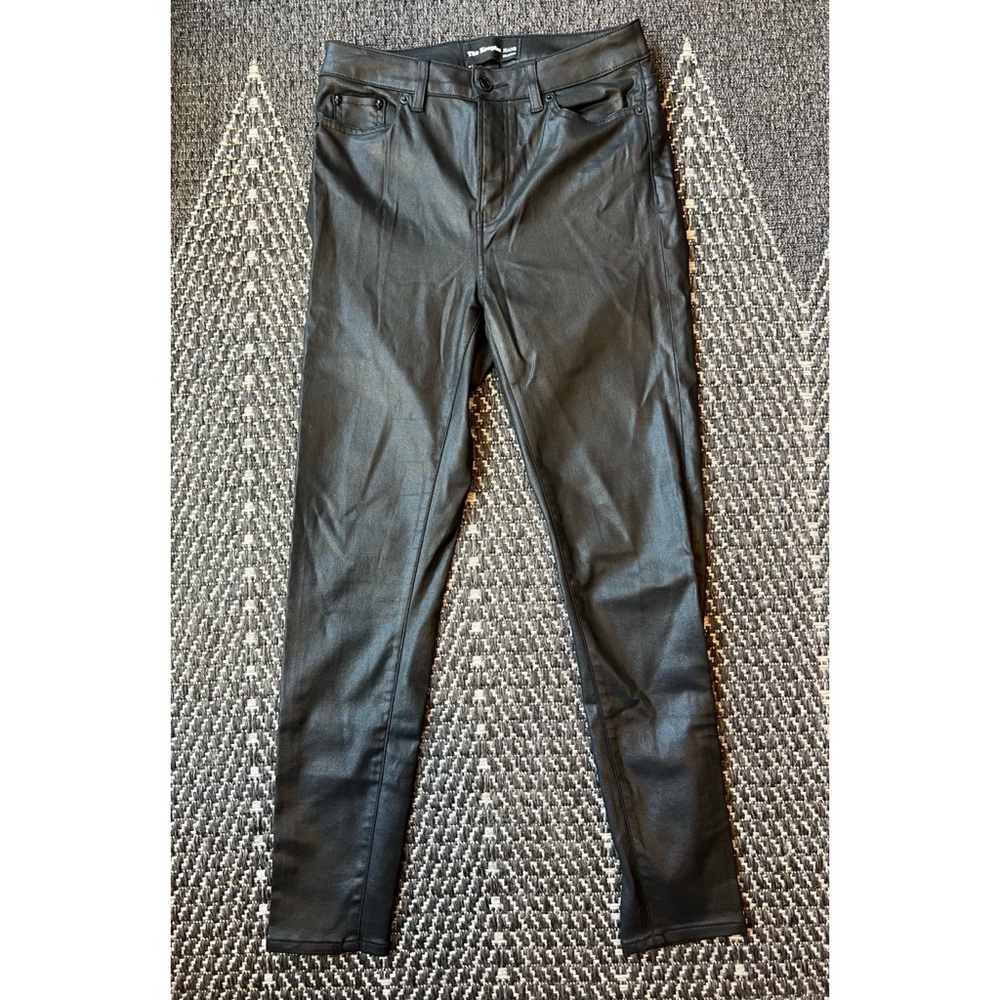 The Kooples Franky black faux leather coated jeans sz 27